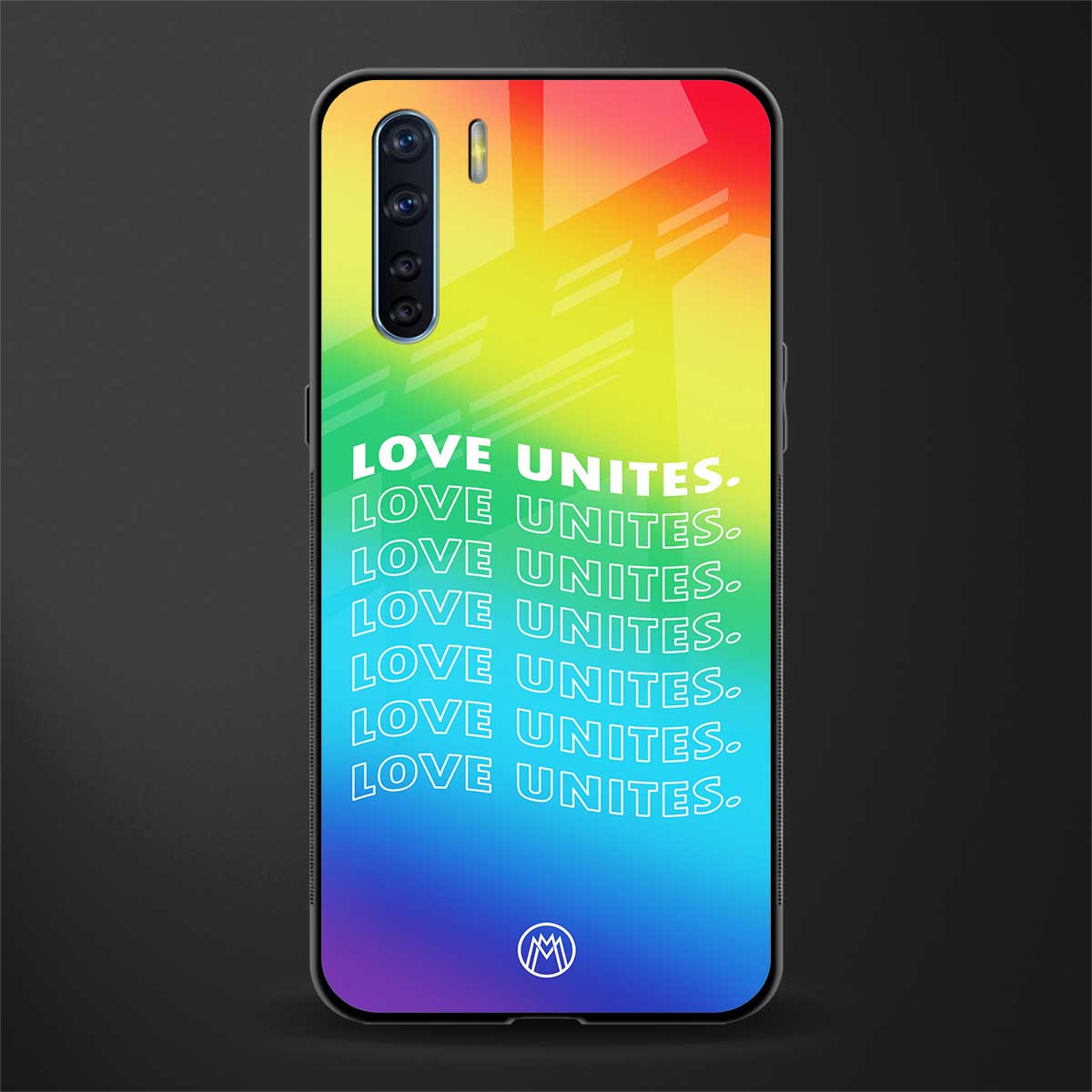 love unites glass case for oppo f15 image