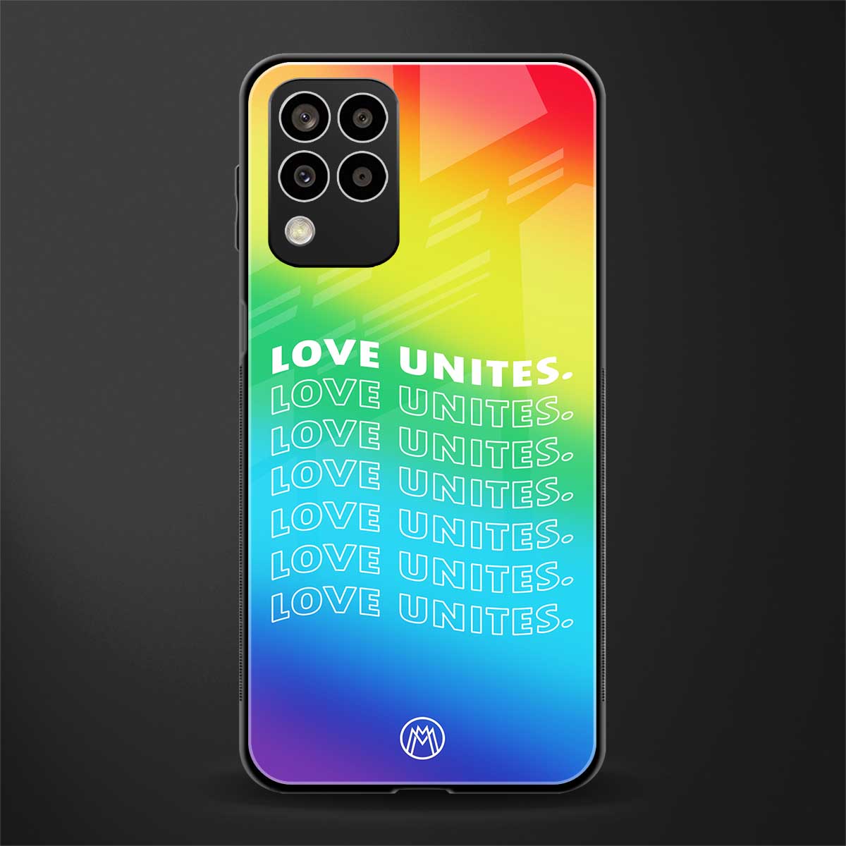 love unites back phone cover | glass case for samsung galaxy m33 5g