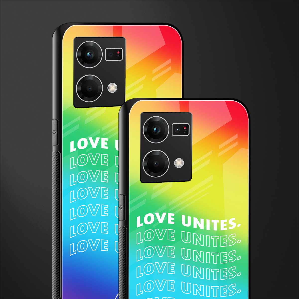 love unites back phone cover | glass case for oppo f21 pro 4g