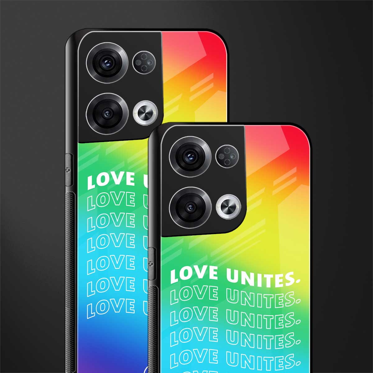 love unites back phone cover | glass case for oppo reno 8