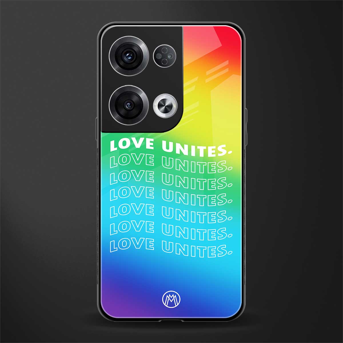 love unites back phone cover | glass case for oppo reno 8