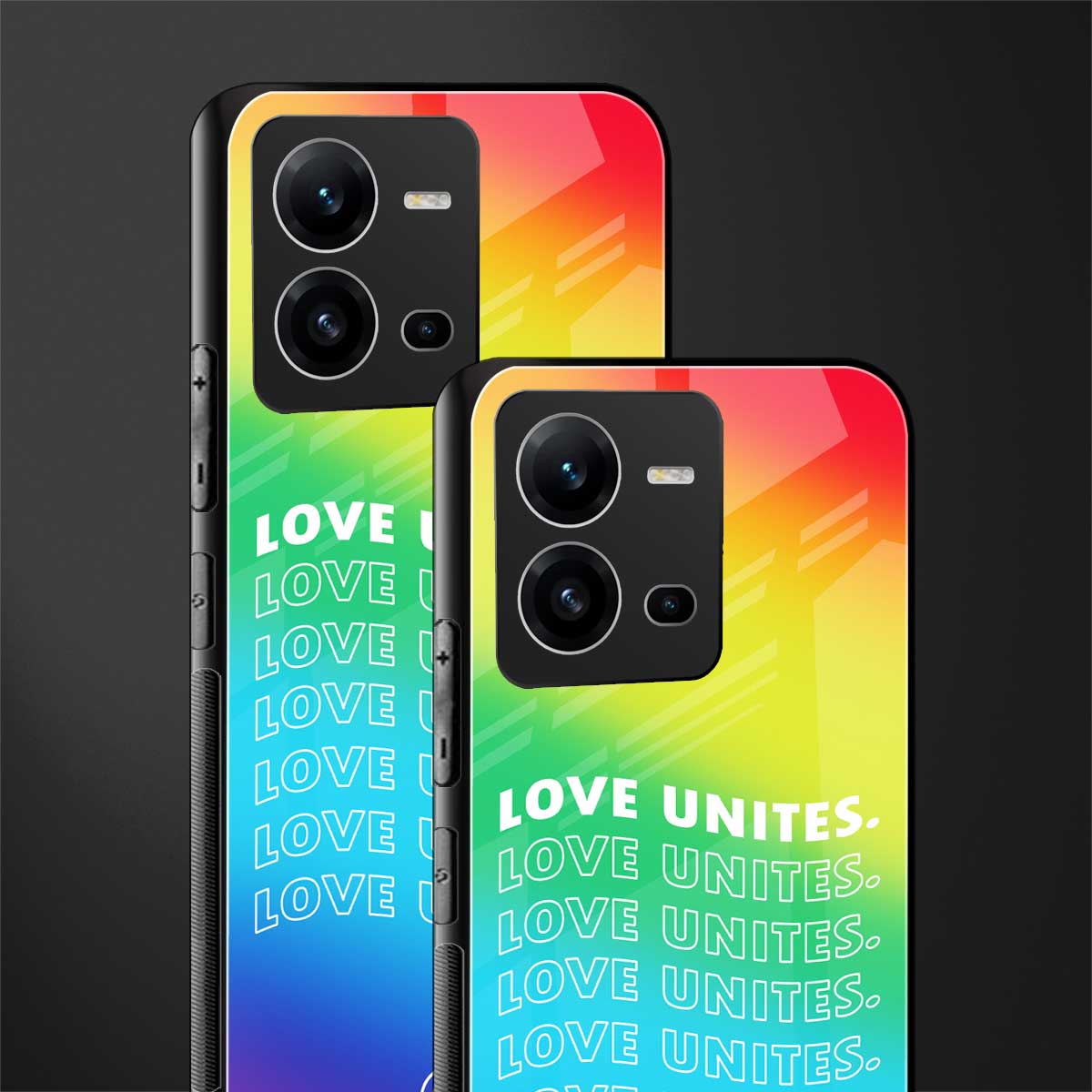 love unites back phone cover | glass case for vivo v25-5g