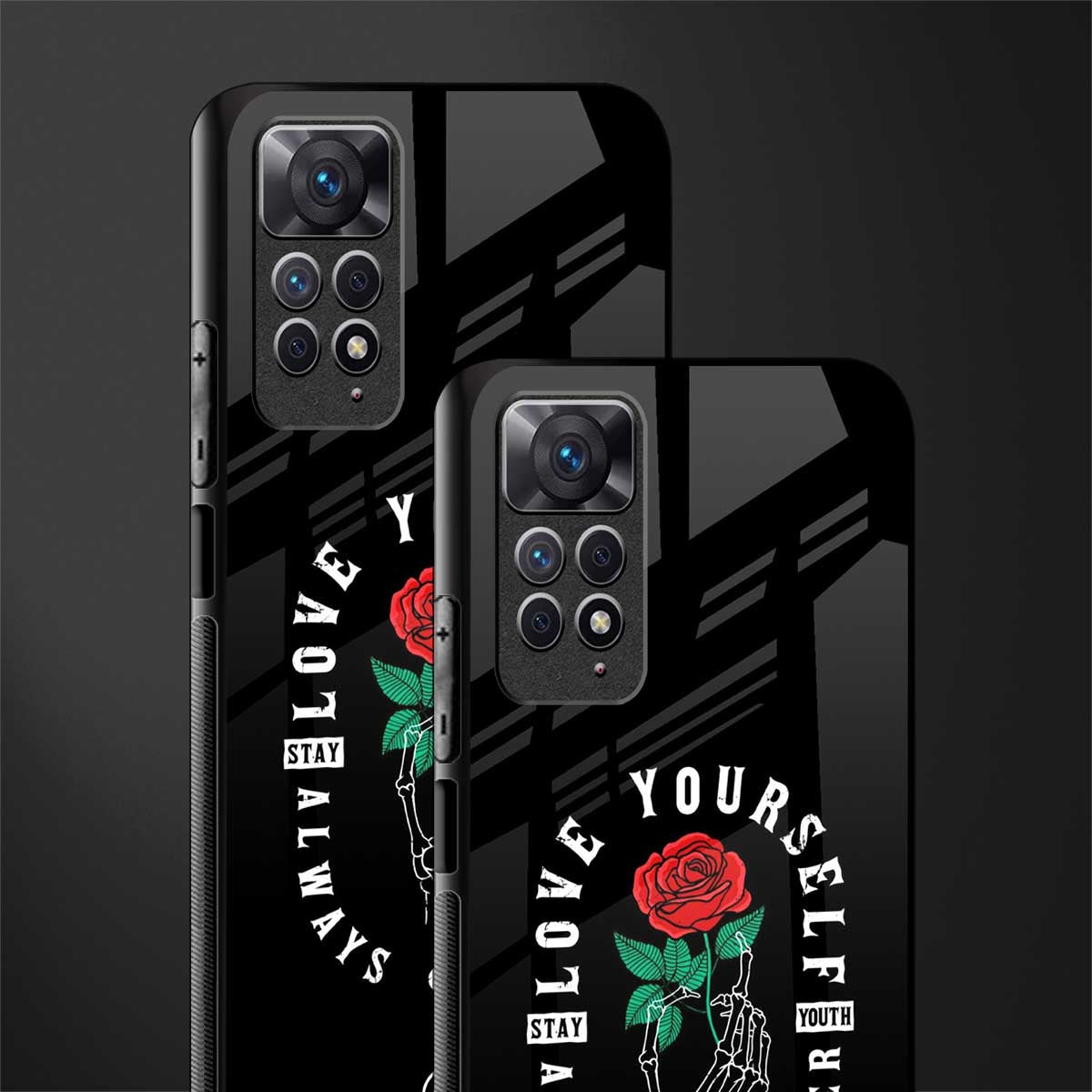 love yourself back phone cover | glass case for redmi note 11 pro plus 4g/5g