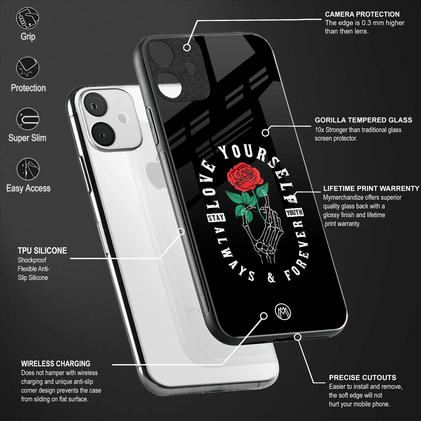 love yourself back phone cover | glass case for samsun galaxy a24 4g