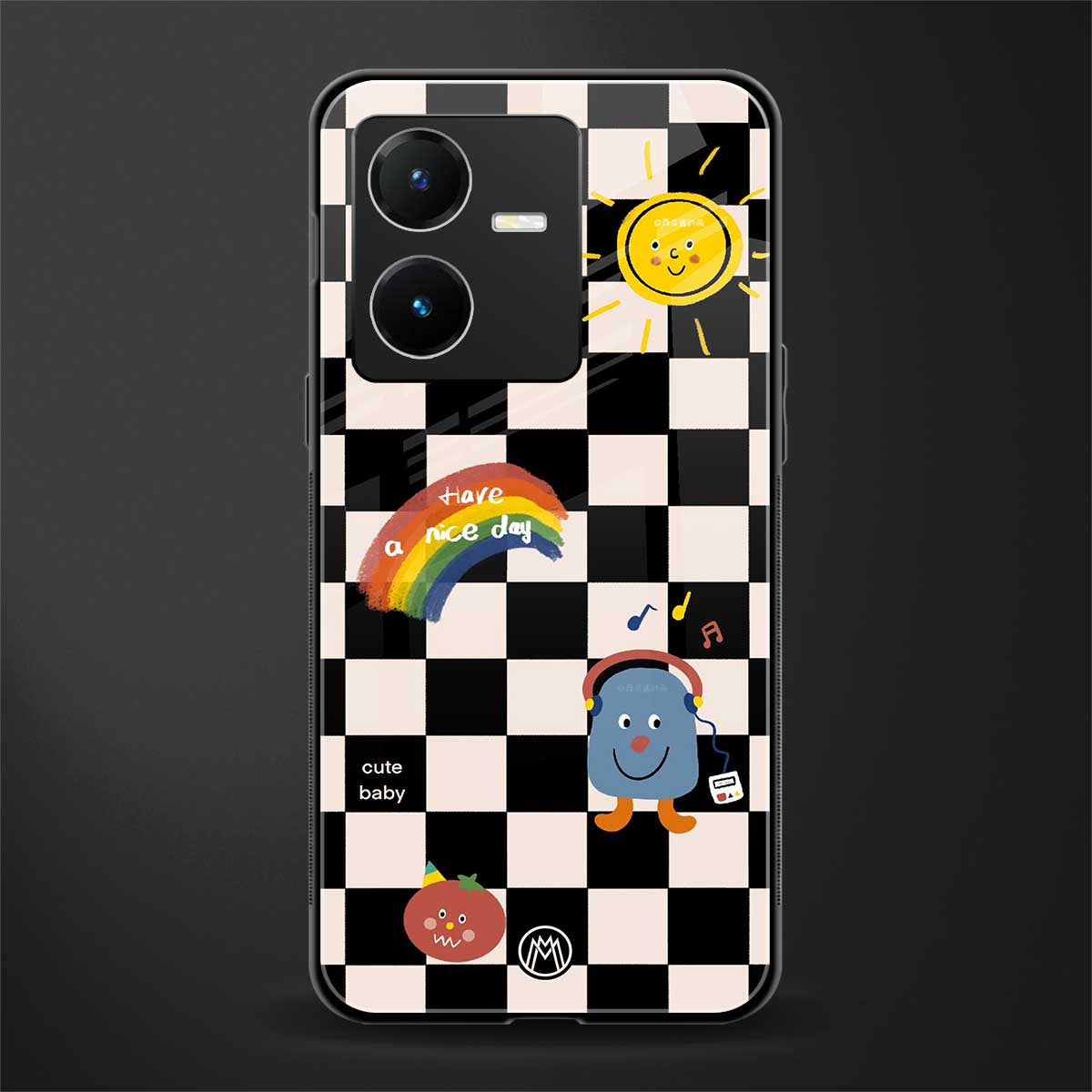 lunch break back phone cover | glass case for vivo y22