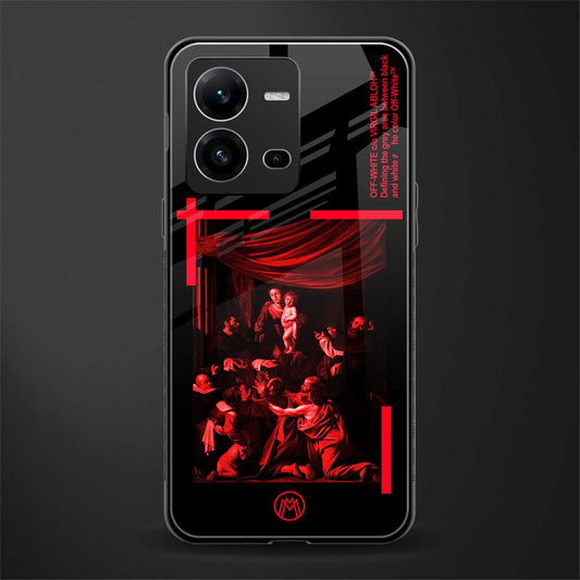 madonna of the rosary back phone cover | glass case for vivo v25-5g