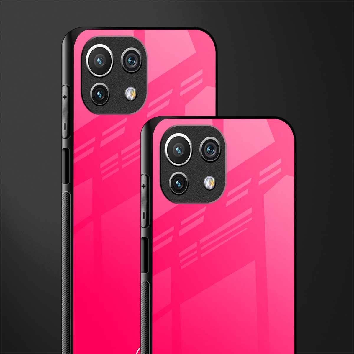 magenta paradise glass case for mi 11 lite image-2