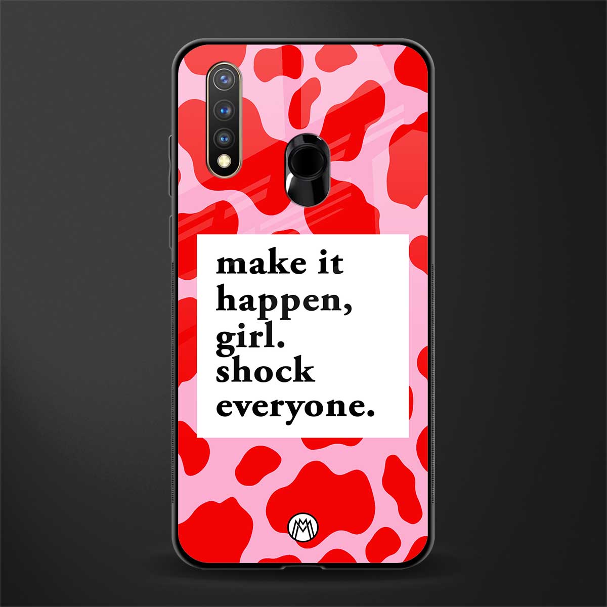 make it happen girl glass case for vivo u20 image