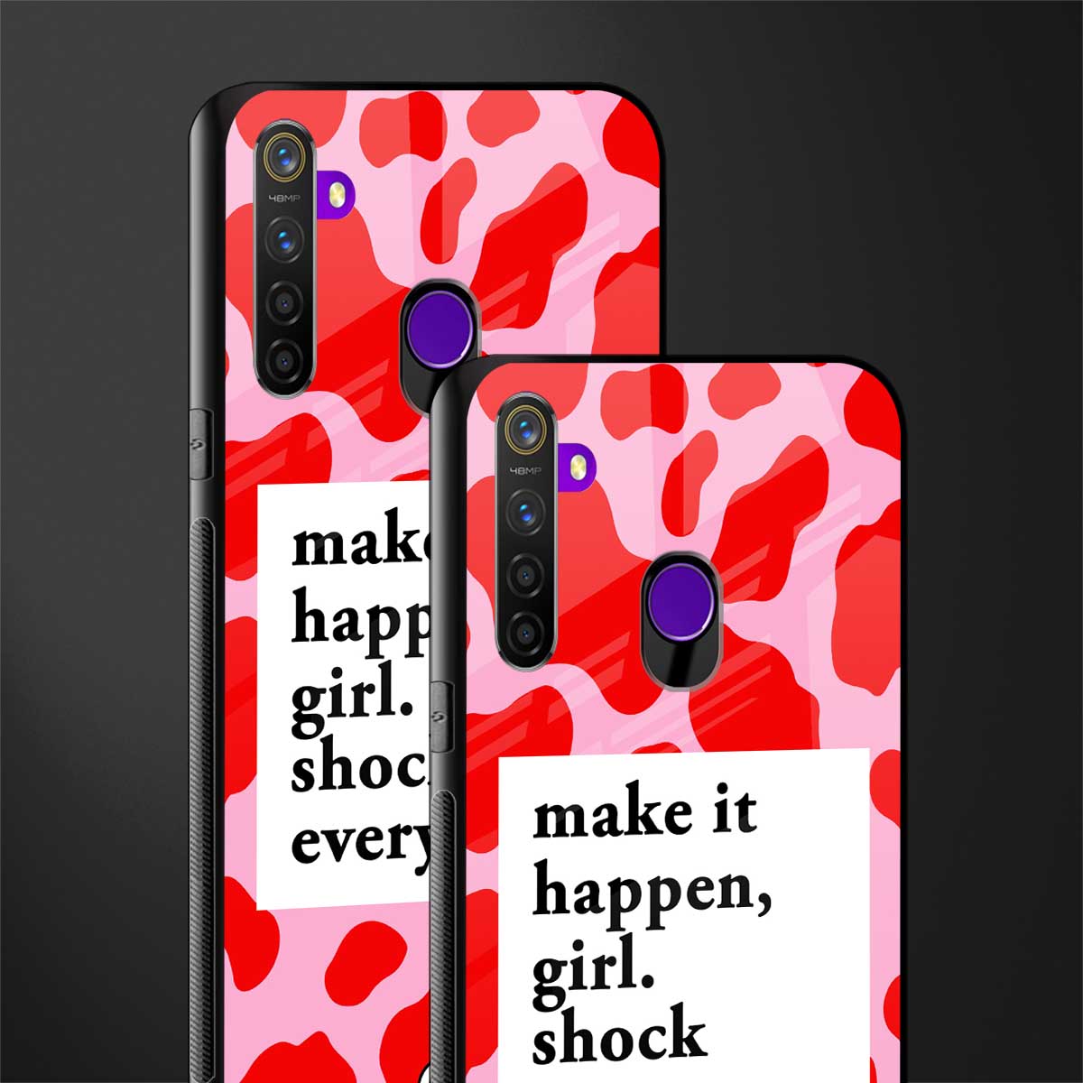 make it happen girl glass case for realme 5s image-2