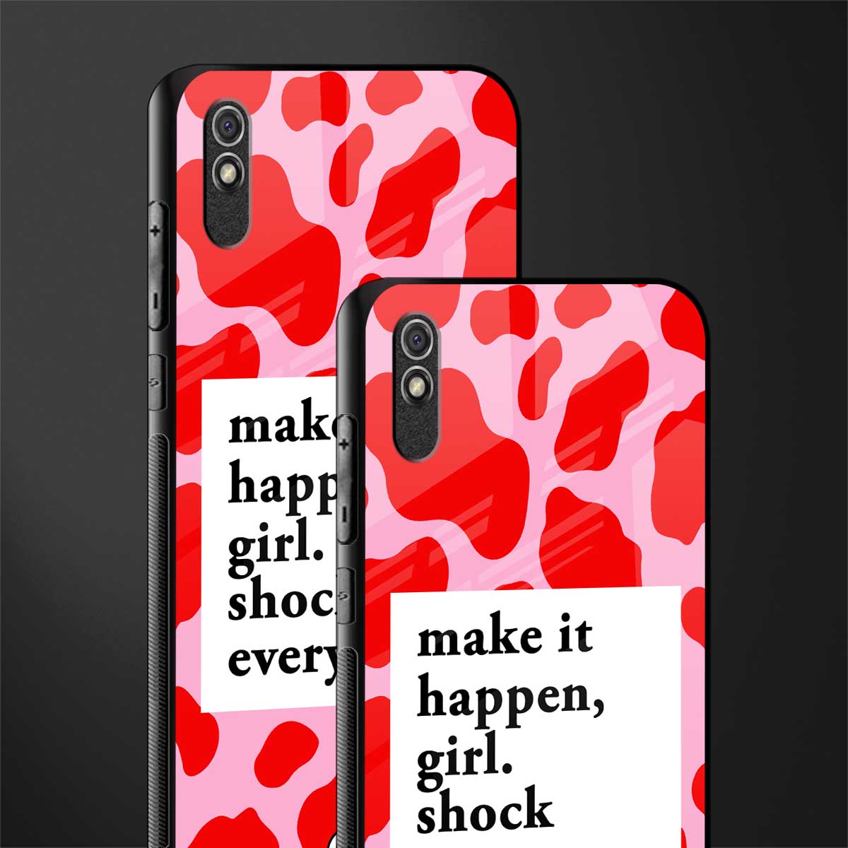 make it happen girl glass case for redmi 9i image-2