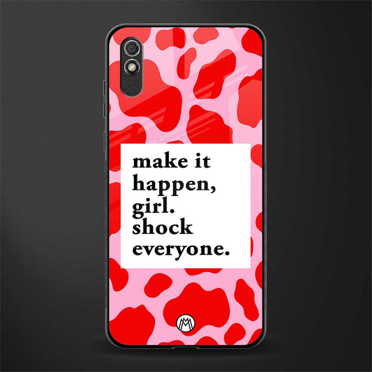 make it happen girl glass case for redmi 9a image