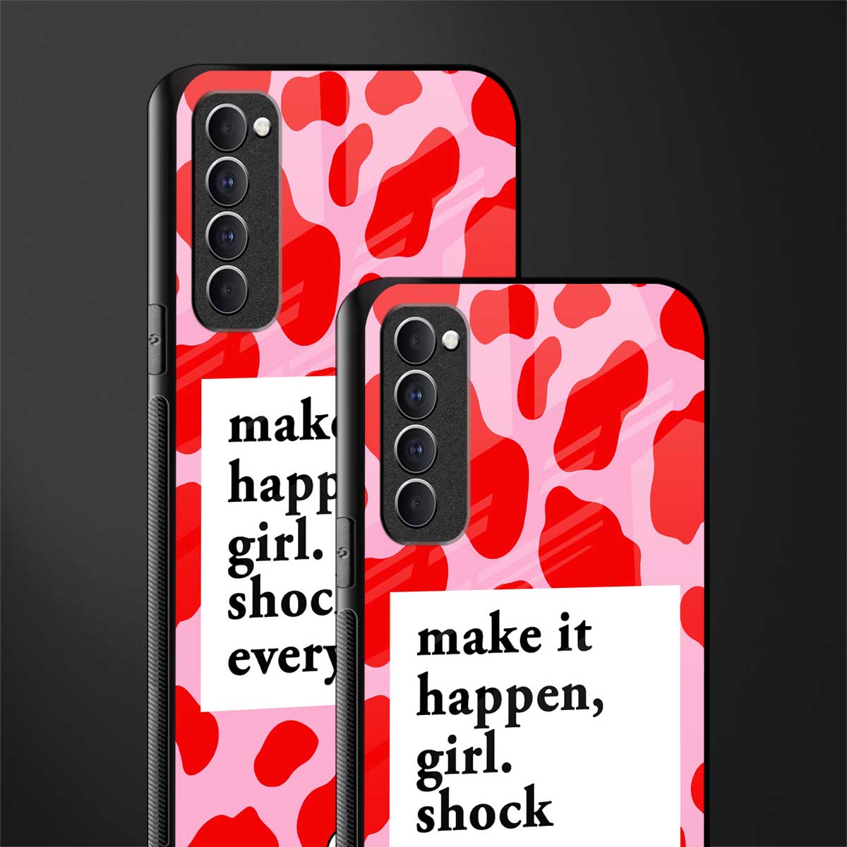 make it happen girl glass case for oppo reno 4 pro image-2