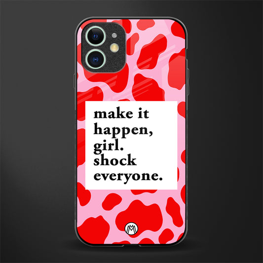 make it happen girl glass case for iphone 12 image