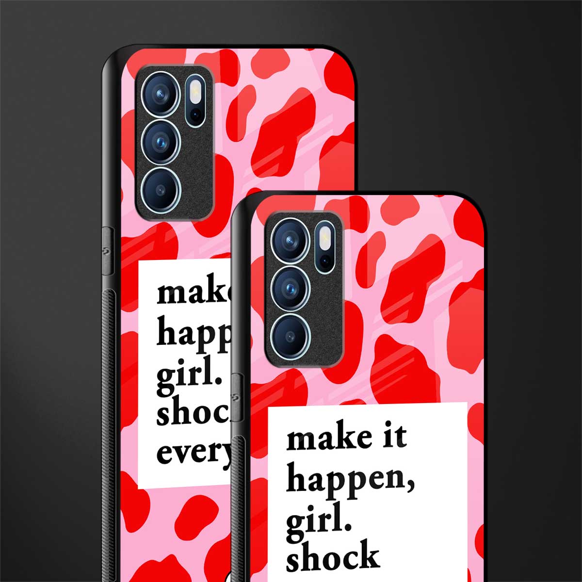 make it happen girl glass case for oppo reno6 5g image-2