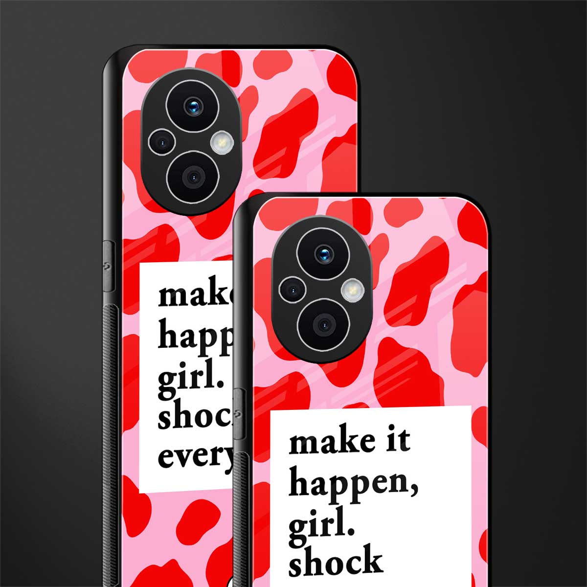 make it happen girl back phone cover | glass case for oppo f21 pro 5g