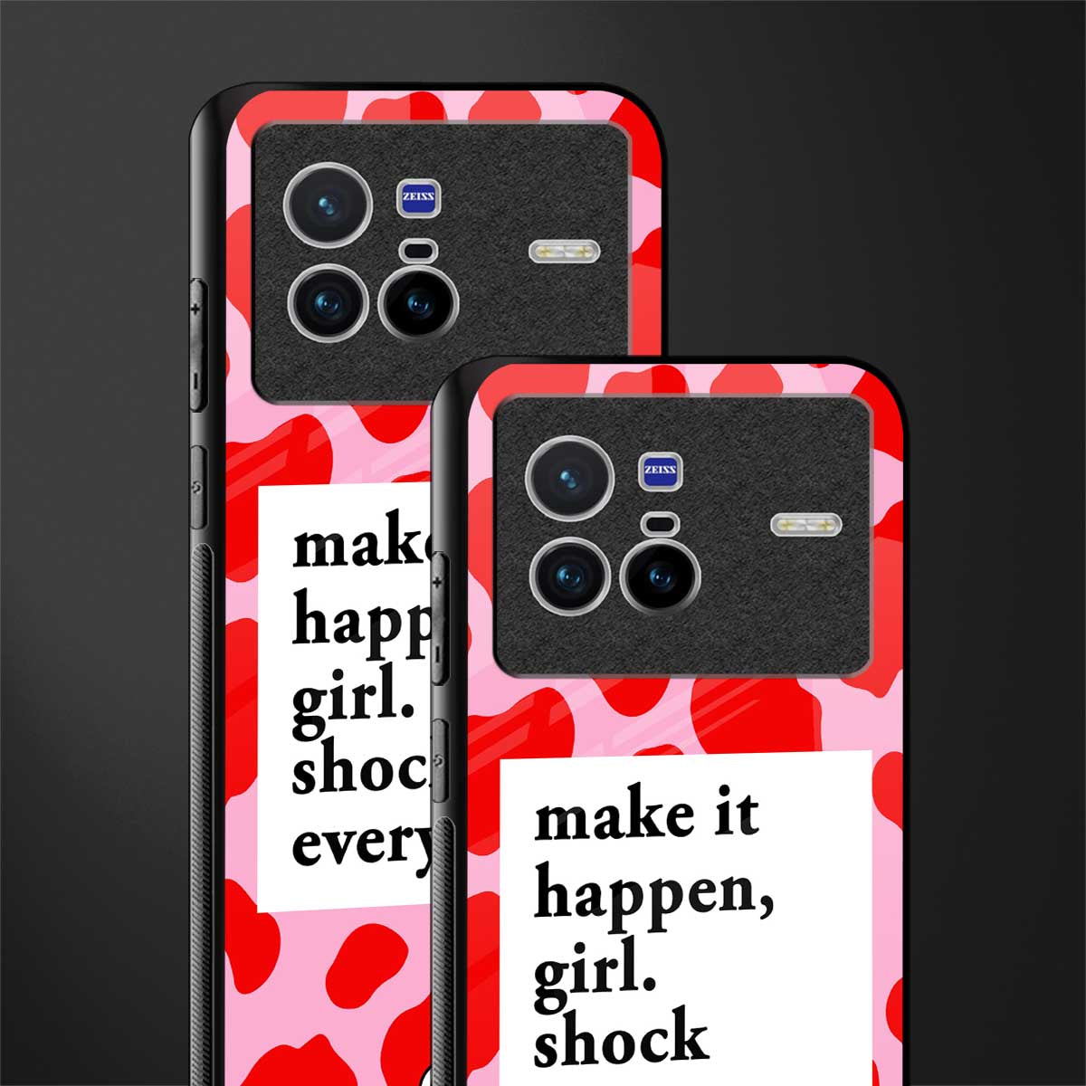make it happen girl glass case for vivo x80 image-2