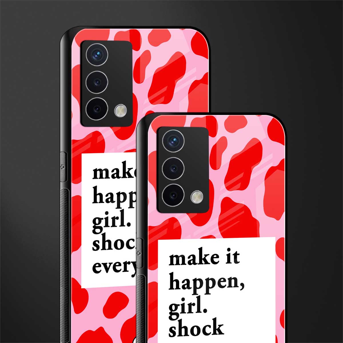 make it happen girl back phone cover | glass case for oppo a74 4g