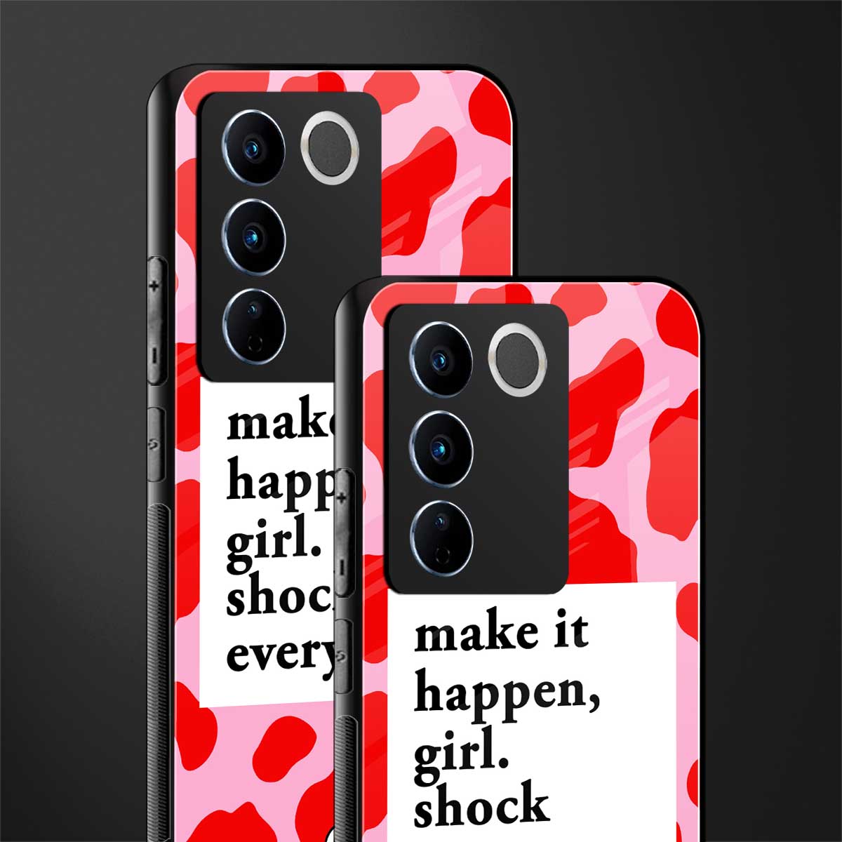 make it happen girl back phone cover | glass case for vivo v27 pro 5g