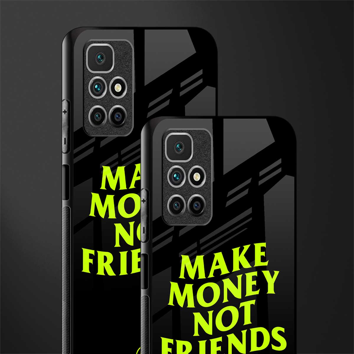 make money not friends glass case for redmi 10 prime image-2