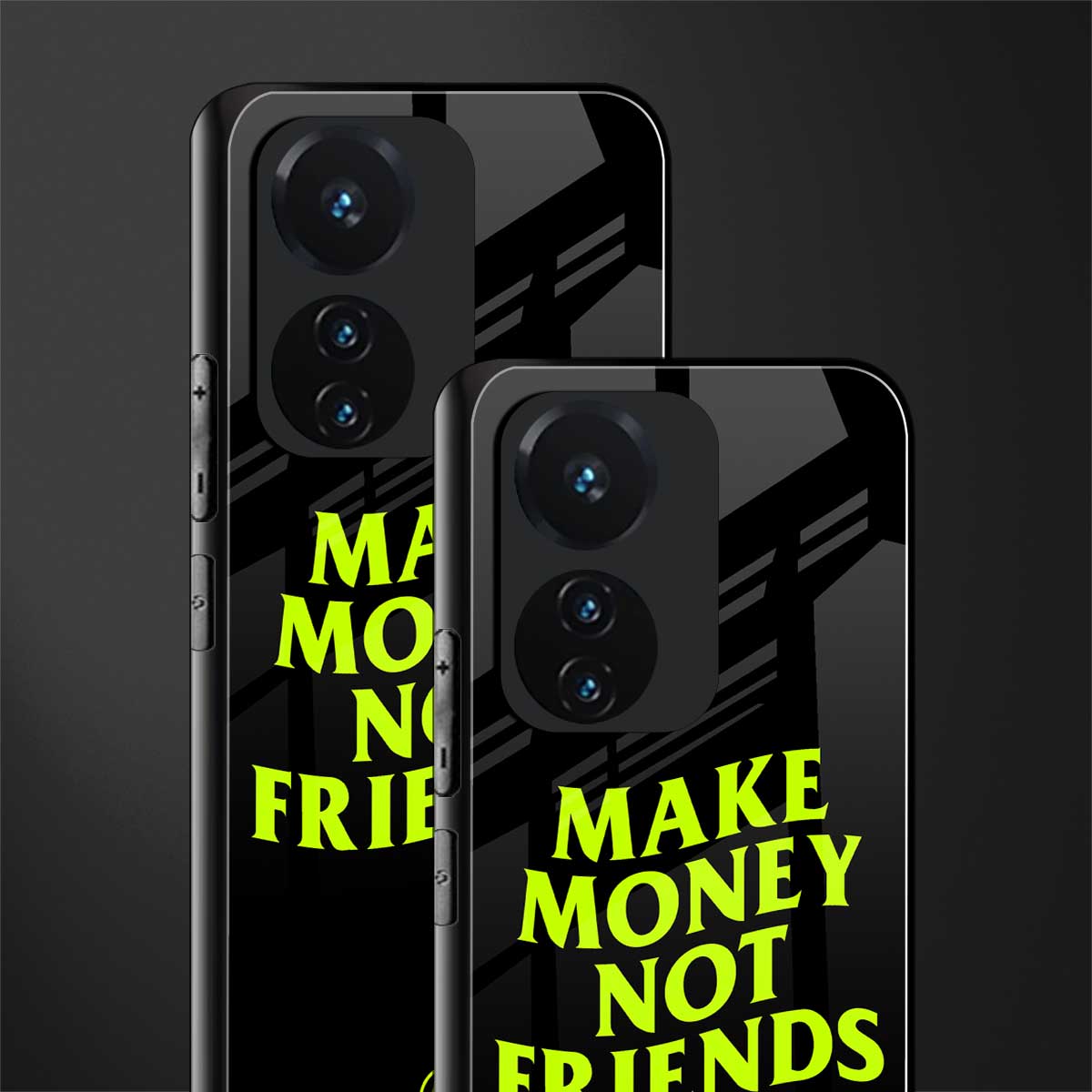 make money not friends back phone cover | glass case for vivo t1 44w 4g