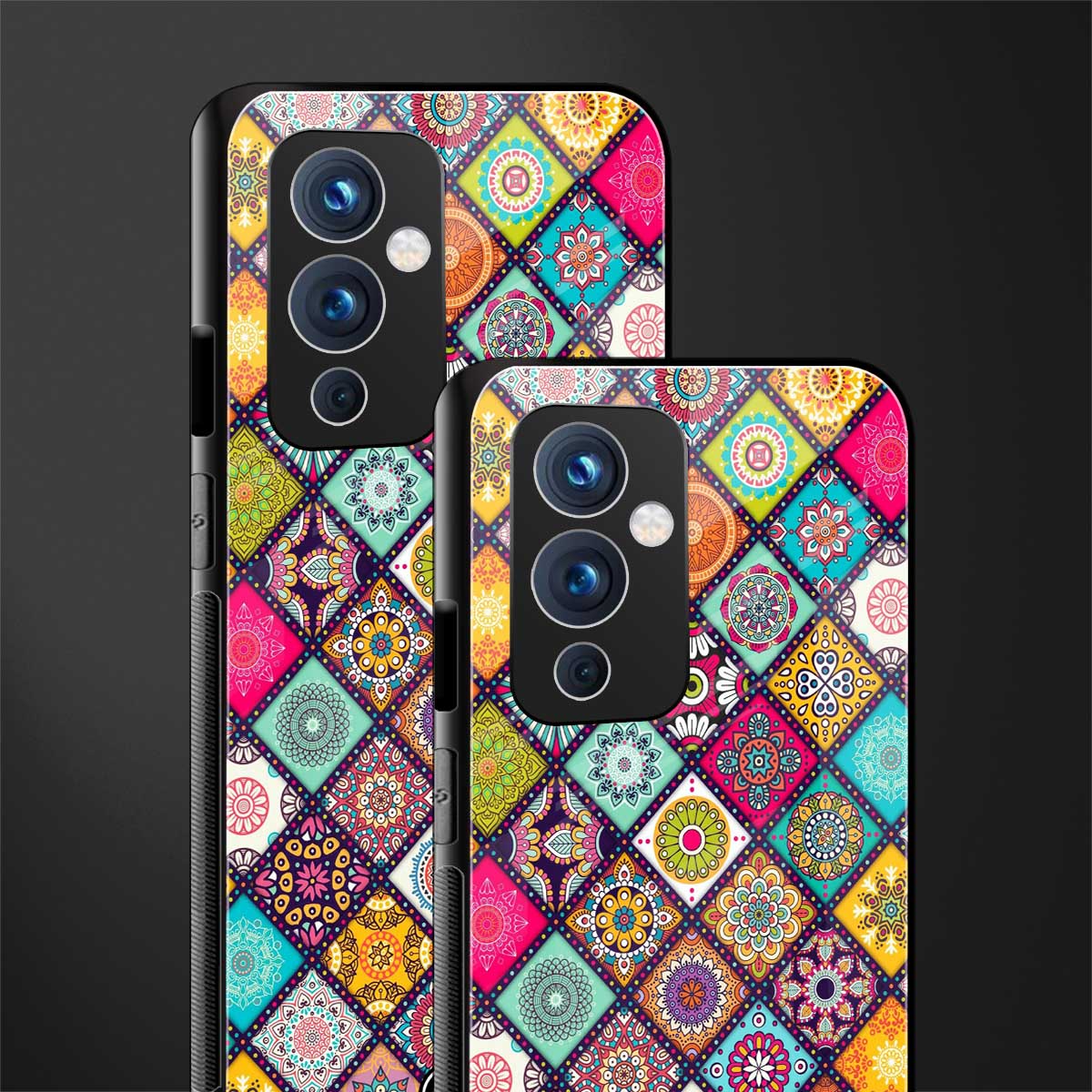mandala art back phone cover | glass case for oneplus 9