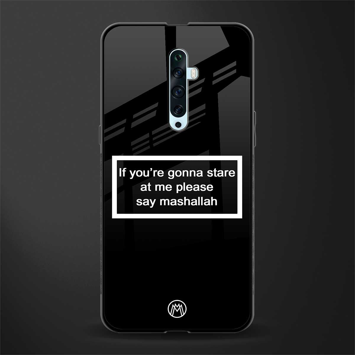 mashallah black edition glass case for oppo reno 2z image
