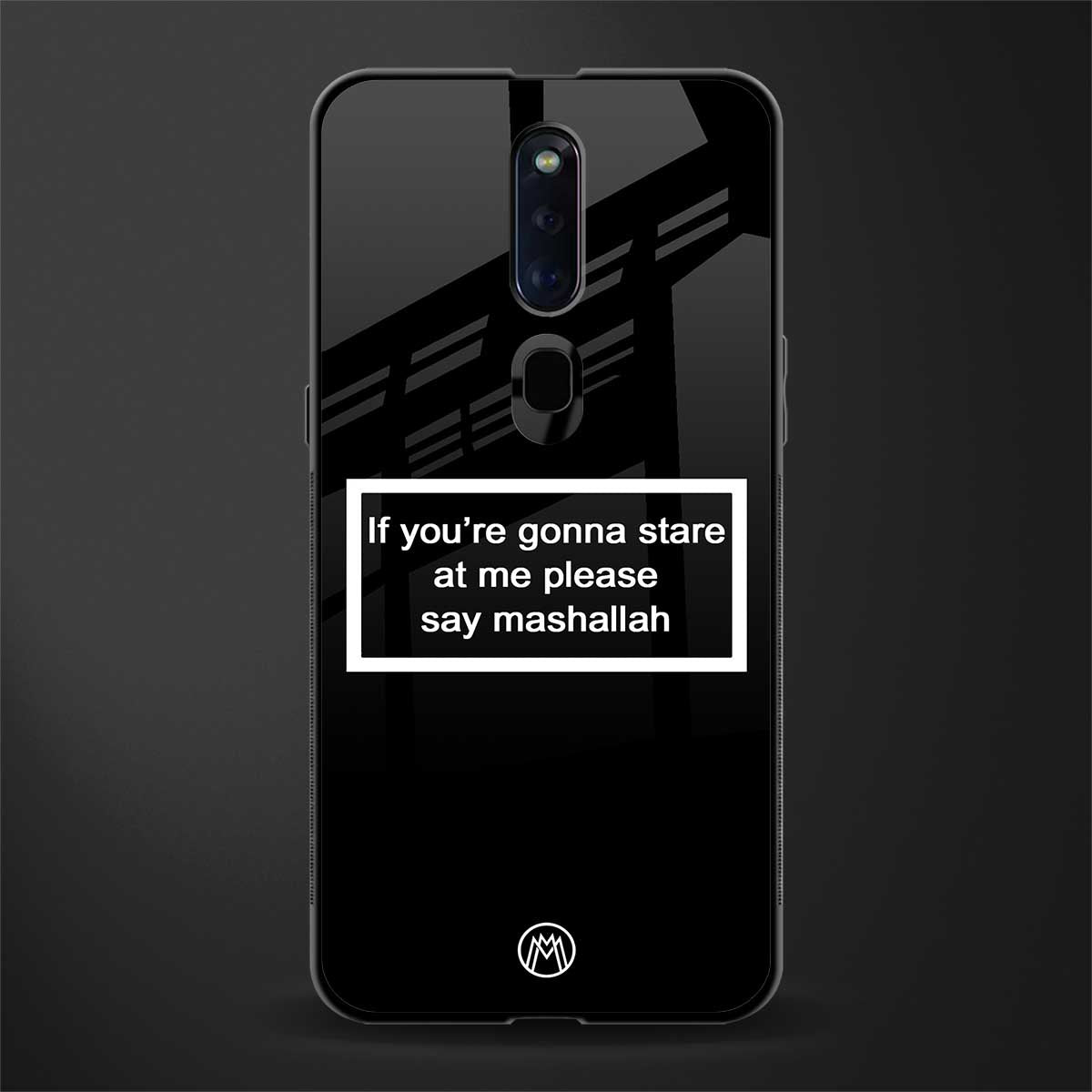 mashallah black edition glass case for oppo f11 pro image