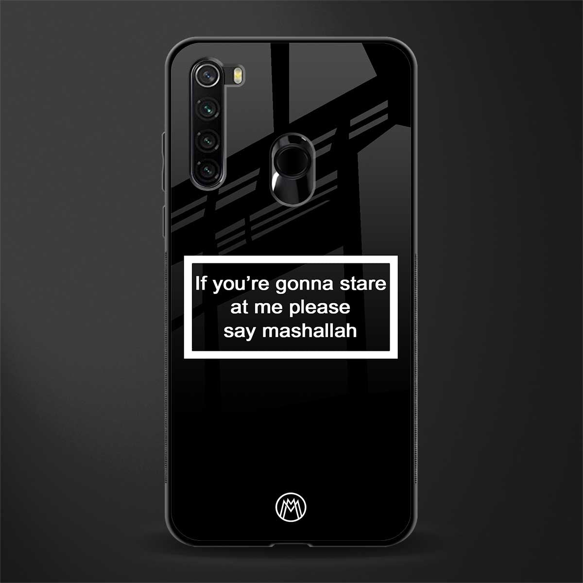 mashallah black edition glass case for redmi note 8 image