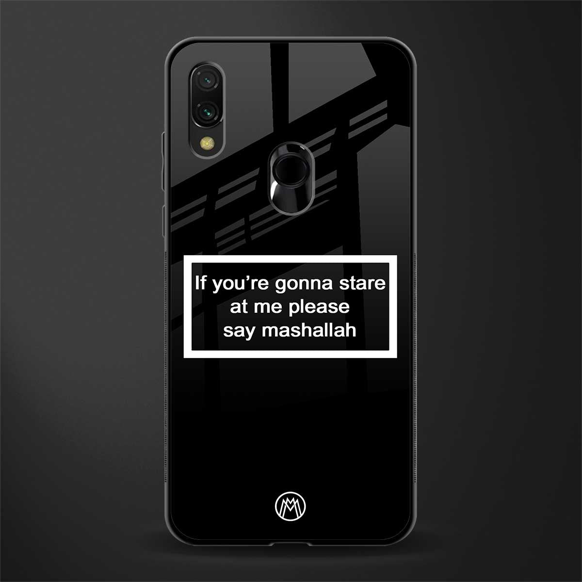 mashallah black edition glass case for redmi y3 image