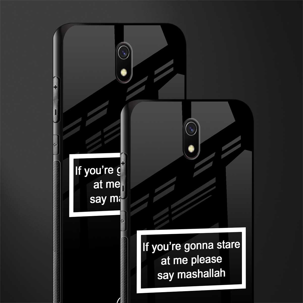 mashallah black edition glass case for redmi 8a image-2