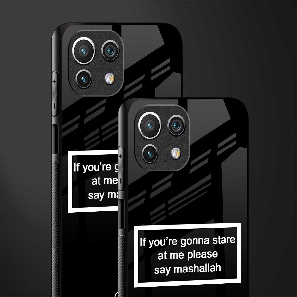 mashallah black edition glass case for mi 11 lite image-2