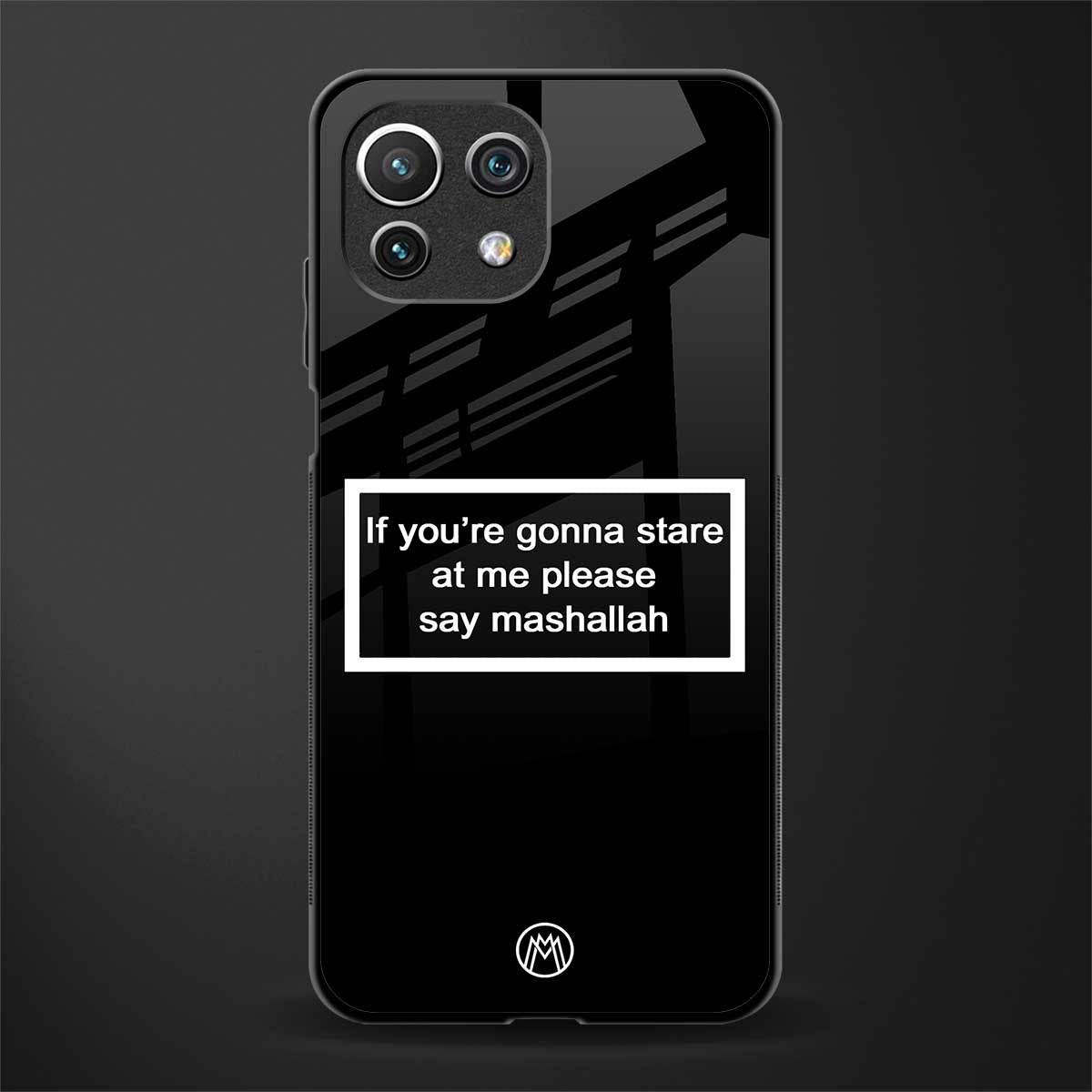 mashallah black edition glass case for mi 11 lite image