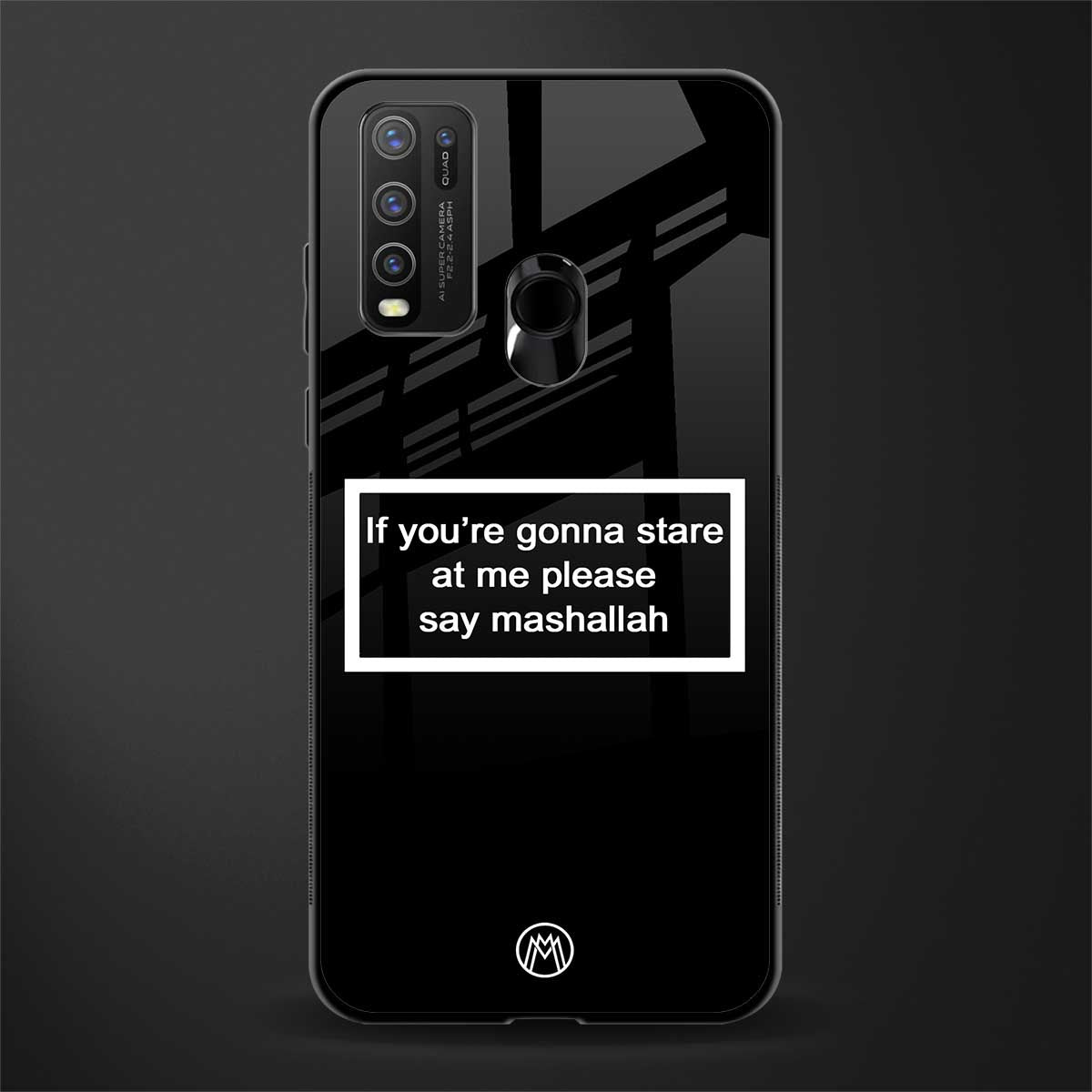 mashallah black edition glass case for vivo y30 image