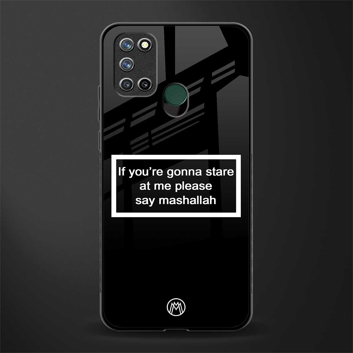 mashallah black edition glass case for realme 7i image