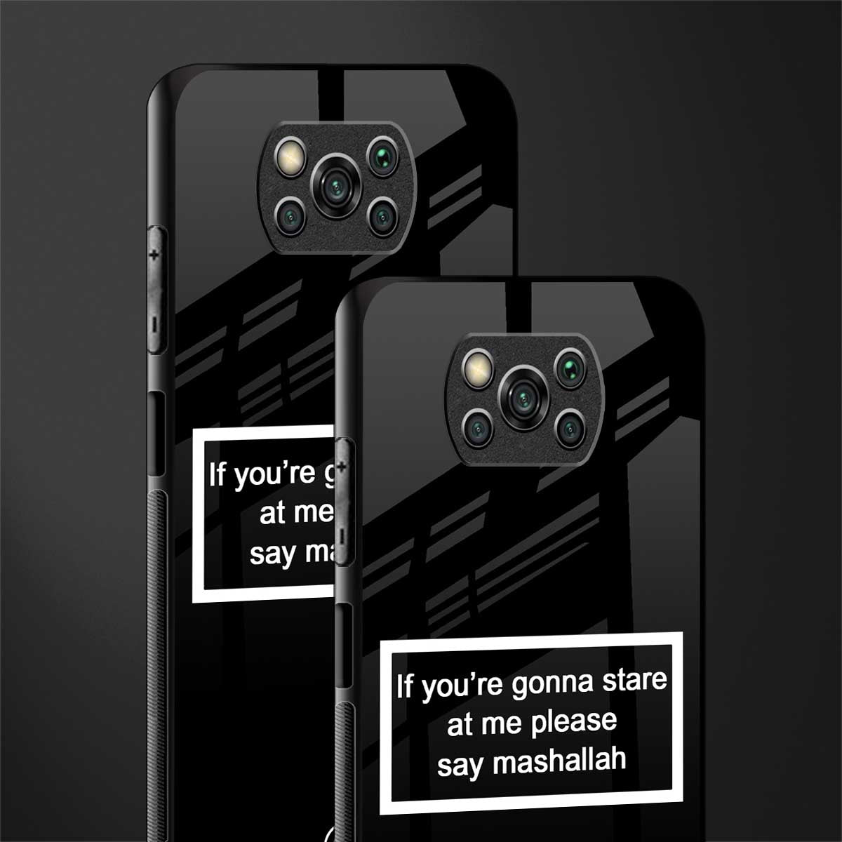 mashallah black edition glass case for poco x3 image-2