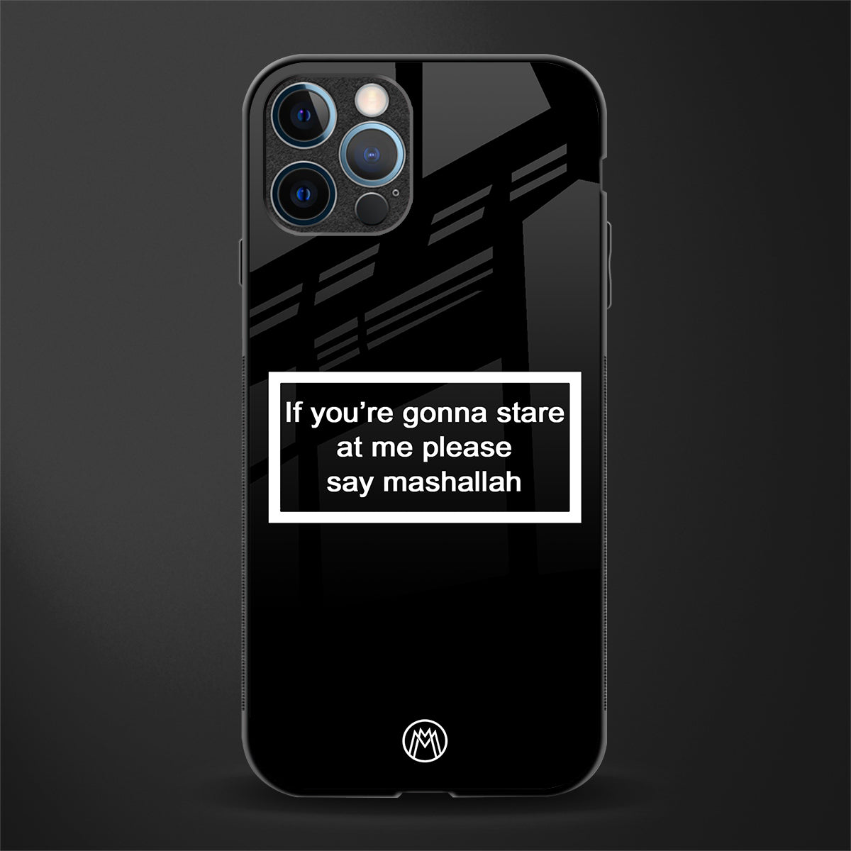 mashallah black edition glass case for iphone 12 pro max image
