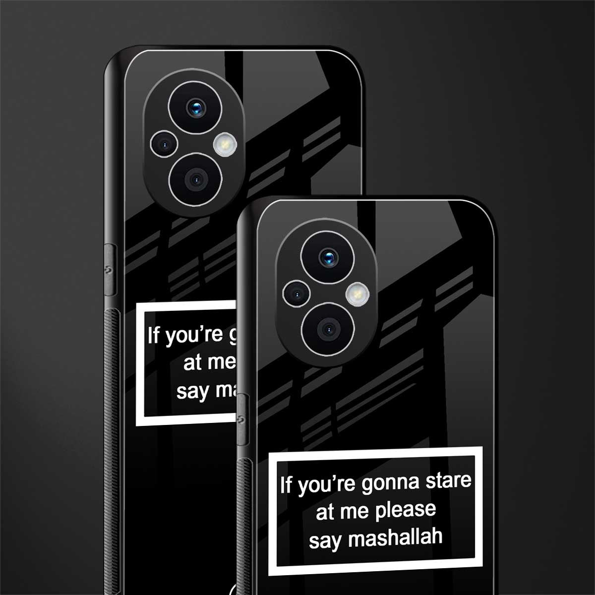 mashallah black edition back phone cover | glass case for oppo f21 pro 5g