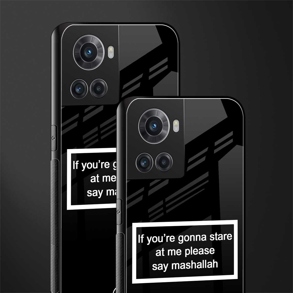 mashallah black edition back phone cover | glass case for oneplus 10r 5g