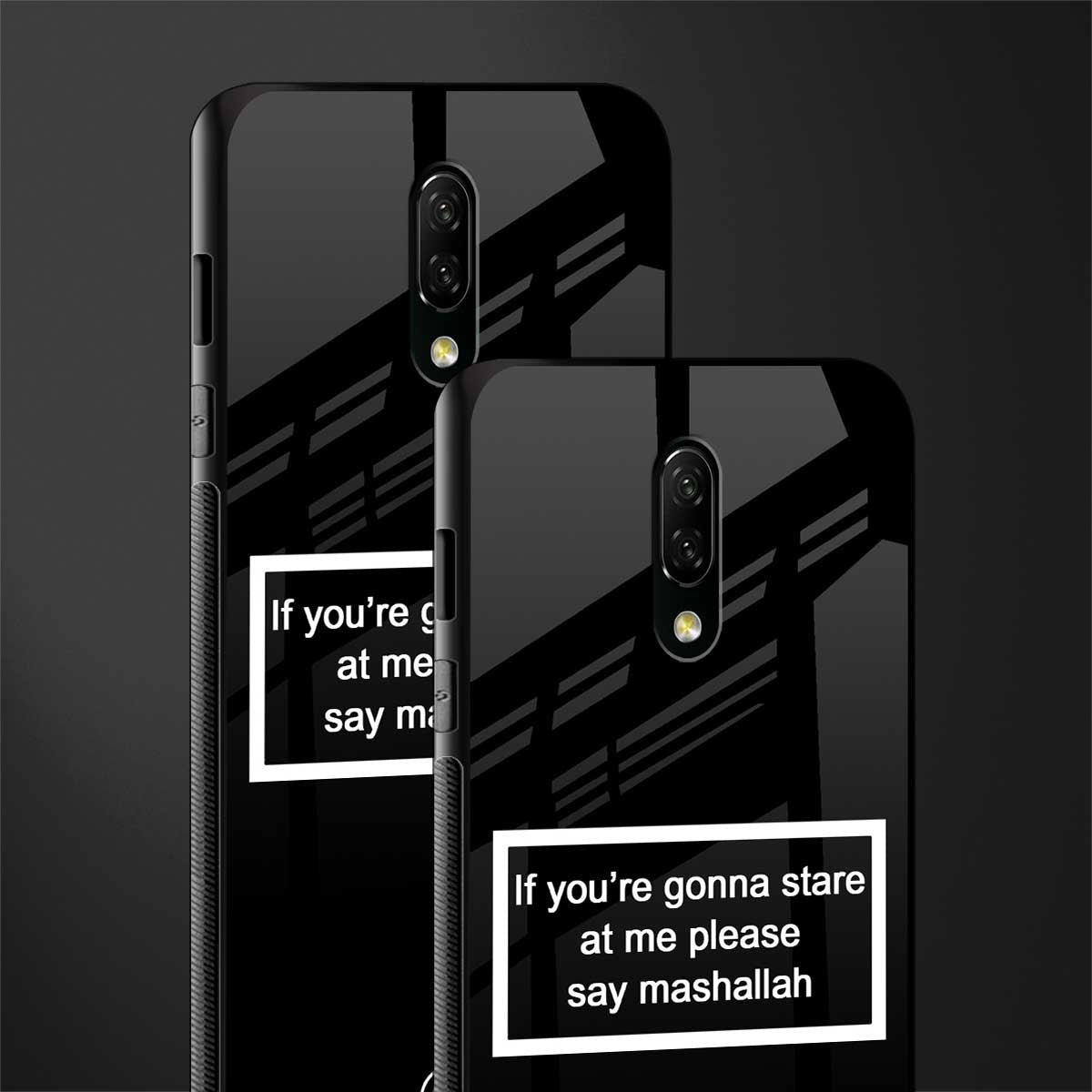 mashallah black edition glass case for oneplus 7 image-2