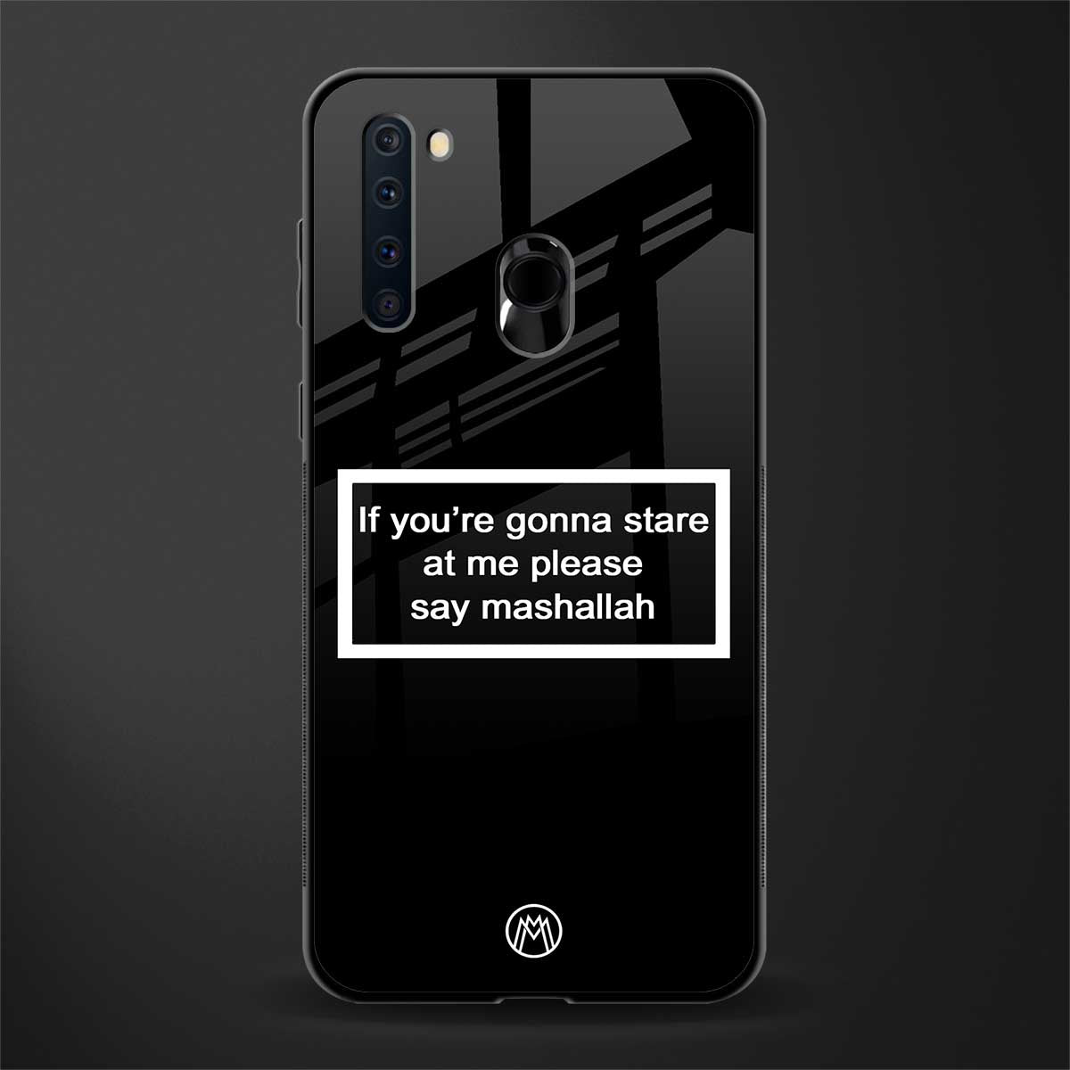 mashallah black edition glass case for samsung a21 image