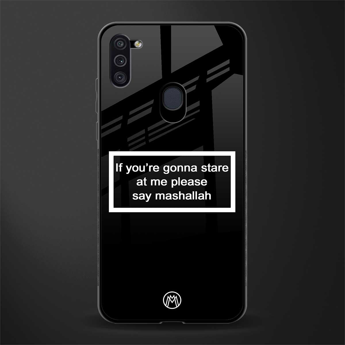 mashallah black edition glass case for samsung galaxy m11 image