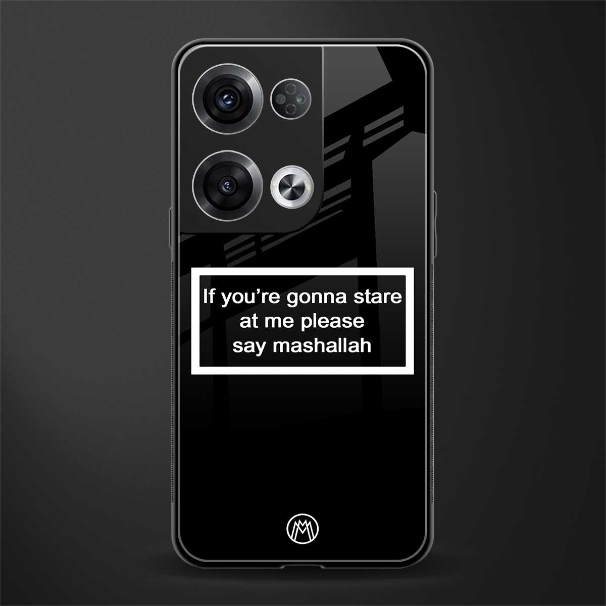 mashallah black edition back phone cover | glass case for oppo reno 8 pro
