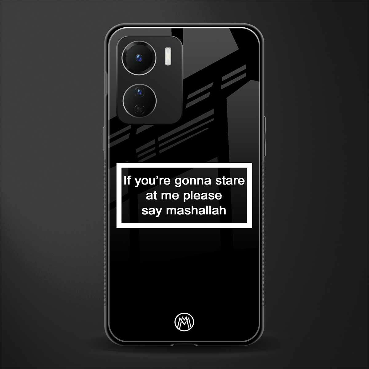 mashallah black edition back phone cover | glass case for vivo y16