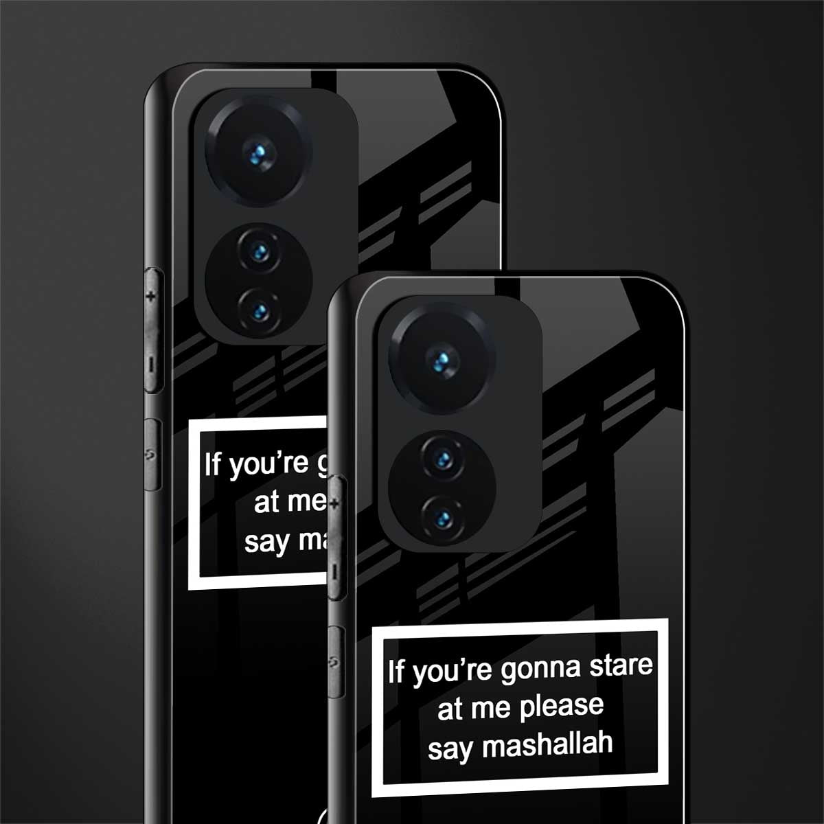 mashallah black edition back phone cover | glass case for vivo t1 44w 4g