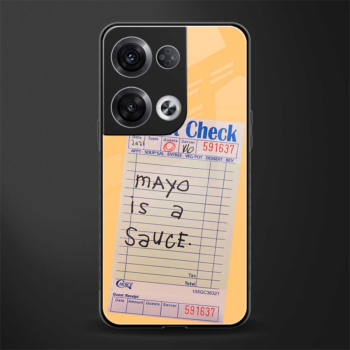 mayo is a sauce back phone cover | glass case for oppo reno 8