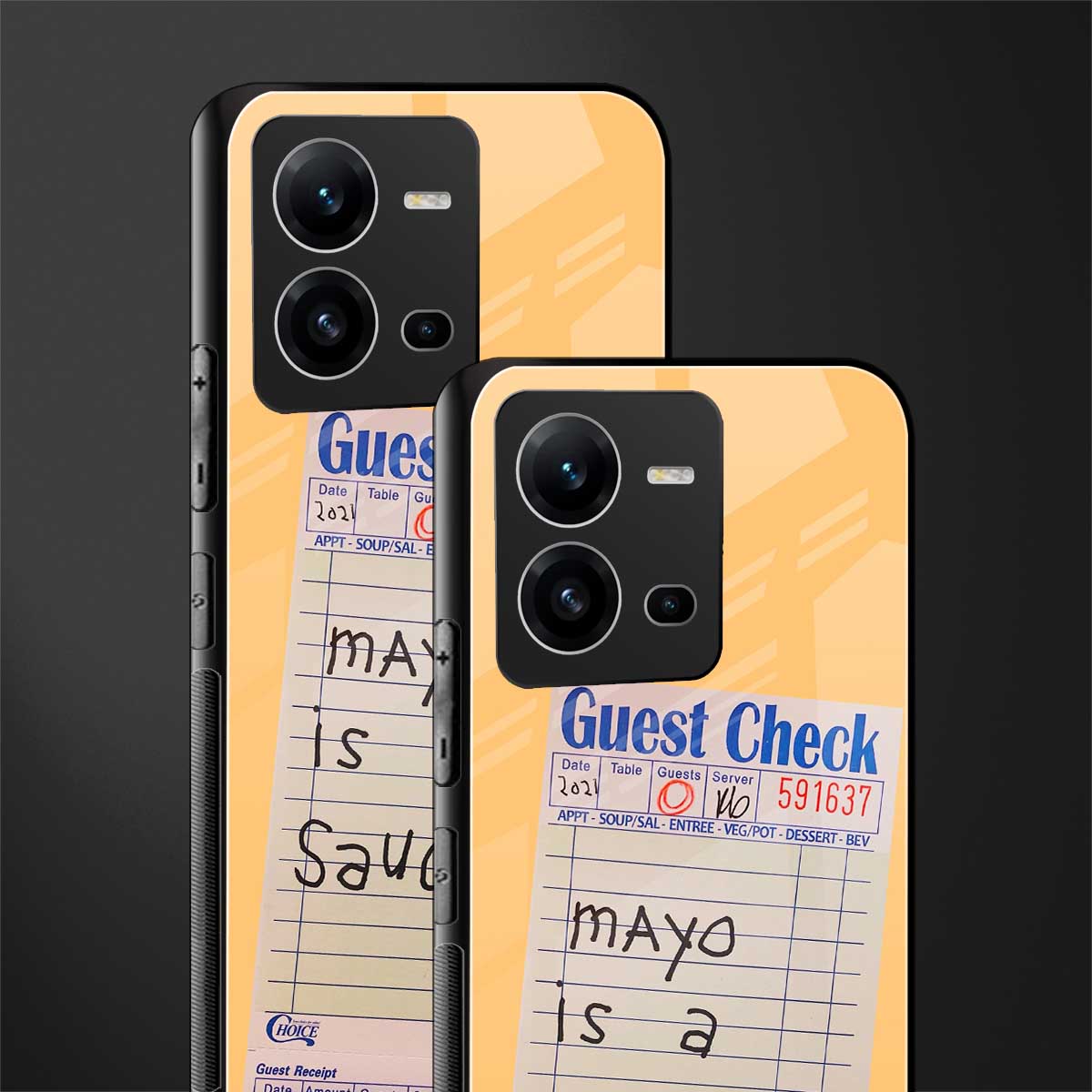 mayo is a sauce back phone cover | glass case for vivo v25-5g