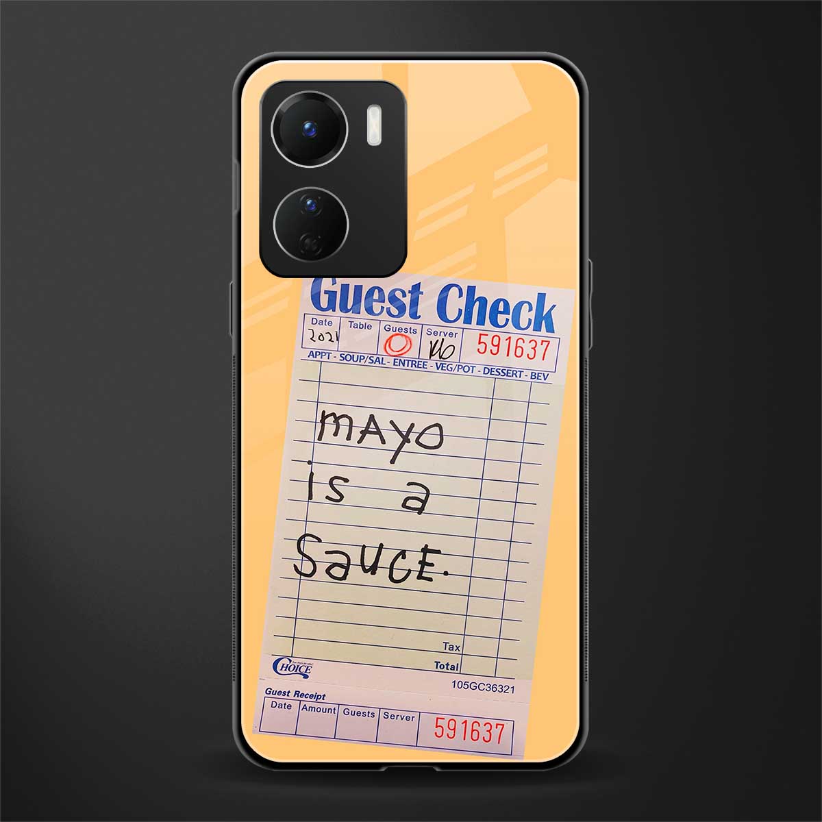 mayo is a sauce back phone cover | glass case for vivo y16