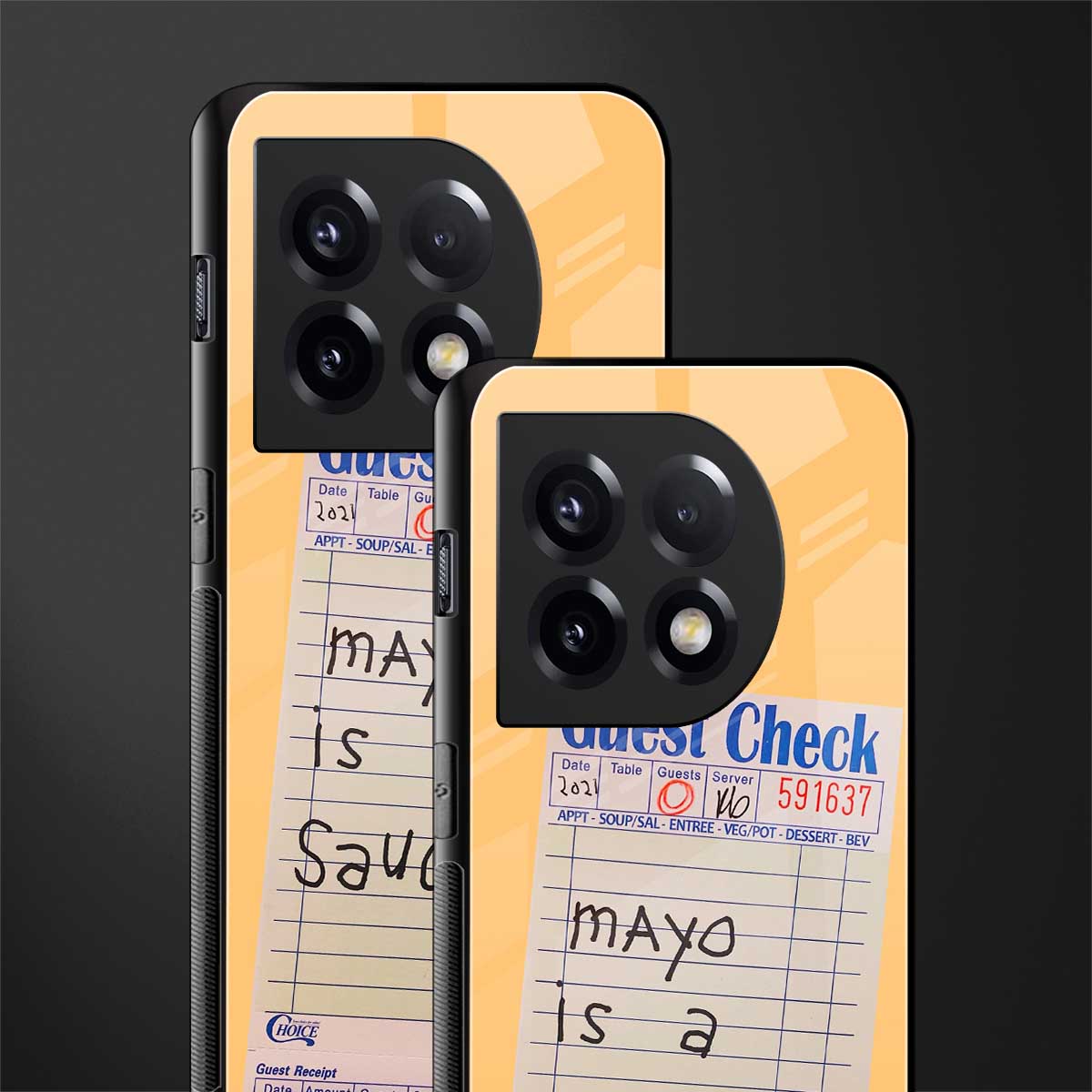 mayo is a sauce back phone cover | glass case for oneplus 11