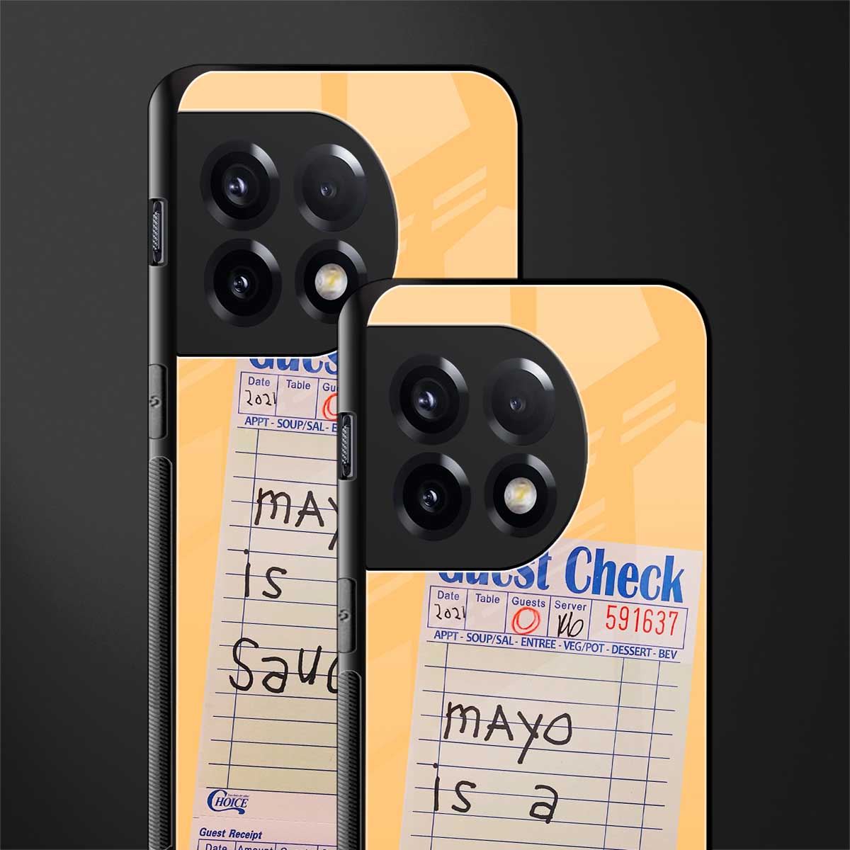 mayo is a sauce back phone cover | glass case for oneplus 11r