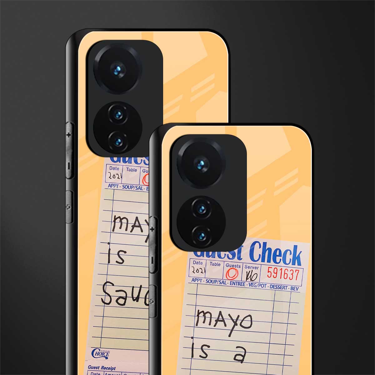 mayo is a sauce back phone cover | glass case for vivo t1 44w 4g